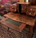 Antiek bureau met kast en lades hout klassiek bruin, groen, Huis en Inrichting, Ophalen of Verzenden, Gebruikt, Bureau