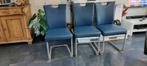 3 eetkamerstoelen, Huis en Inrichting, Stoelen, Ophalen, Gebruikt, Drie, Blauw