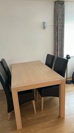 Prachtige eethoek met leren stoelen, Ophalen of Verzenden, Zo goed als nieuw