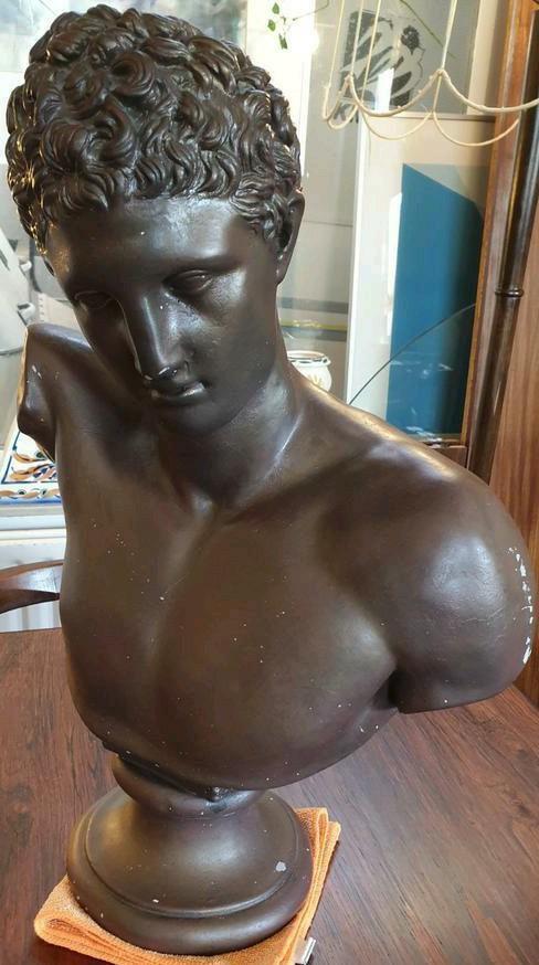 Vintage gipsen buste van de god Hermes Ingenui, Zoon v  Zeus, Antiek en Kunst, Kunst | Beelden en Houtsnijwerken, Ophalen of Verzenden