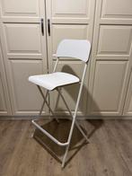 Witte opklapbaar Barkruk, Huis en Inrichting, Barkrukken, 1 kruk, Ophalen, Zo goed als nieuw, 60 tot 90 cm