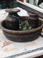 Xl 55cm doorsnede olijfbak uit Nepal, Huis en Inrichting, Schaal, Rond, Nieuw, Ophalen of Verzenden