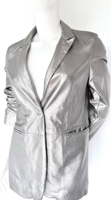 IBANA METALLIC ZILVER LEREN BLAZER MAAT 38 (NEW €380)💖💖💖 beschikbaar voor biedingen