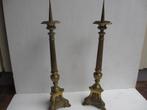 Set antieke Altaar Kerk kandelaars messing 70cm hoog Mooi, Antiek en Kunst, Ophalen of Verzenden, Koper of Brons