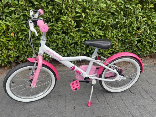BTWIN Kinderfiets 16 inch Roze 4-6 jaar, Fietsen en Brommers, Fietsen | Meisjes, Gebruikt, 16 inch, Handrem, Ophalen