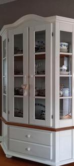 Mooie witte buffetkast incl. 12-delig Brabants Bont servies, Ophalen, Gebruikt, 25 tot 50 cm, 100 tot 150 cm