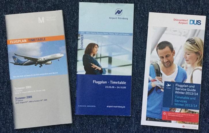 Timetable/dienstregeling Dusseldorf, Munchen en Nuremburg, Verzamelen, Luchtvaart en Vliegtuigspotten, Zo goed als nieuw, Boek of Tijdschrift