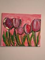 Schilderij Tulpen, Ophalen, 50 tot 75 cm, Zo goed als nieuw, Schilderij