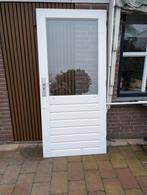 Buiten deur merbau met dubbel glas, Ophalen, Gebruikt, 200 tot 215 cm, Glas