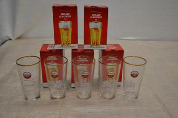 5 Retro Amstel bierglazen beschikbaar voor biedingen