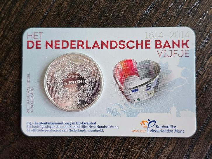 Het De Nederlandsche Bank Vijfje - Coincard, Postzegels en Munten, Munten | Nederland, Losse munt, Euro's, Ophalen of Verzenden