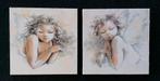 Elena Filatov - Engelen; 2 Acryl schilderijen (elk 50x50cm)., Antiek en Kunst, Ophalen of Verzenden