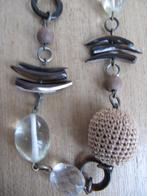NIEUW: DYRBERG/KERN ketting lang beige brons – BOHO CHIC, Verzenden, Nieuw, Beige, Overige materialen