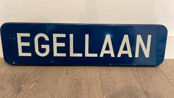 Oud Nederlands straatnaambord Egellaan Egel Laan nette staat beschikbaar voor biedingen