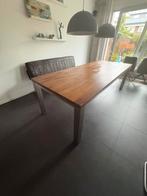 Notenhouten Eettafel 240x100 - Massief & Geolied, Huis en Inrichting, Ophalen, Gebruikt, 200 cm of meer, 50 tot 100 cm