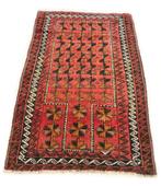 Handgeknoopt Afghan loper Perzisch tapijt / hal / gang kleed, 50 tot 100 cm, Rood, 100 tot 150 cm, Gebruikt