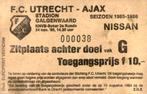 Toegangskaartje FC Utrecht - AJAX seizoen 1985-1986, Verzenden, Gebruikt, Ajax, Overige typen