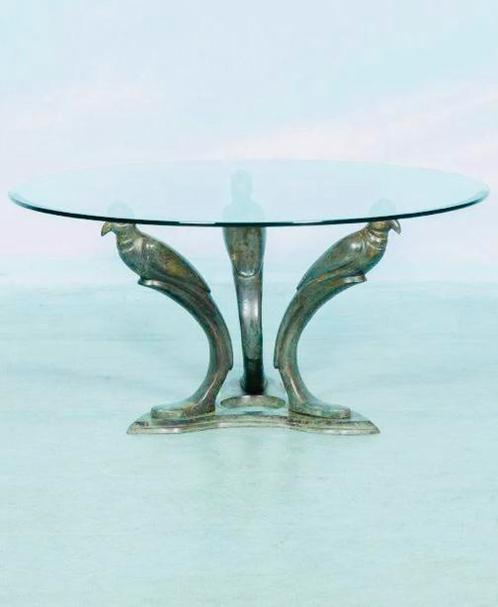 Bonzen Salontafel, Peacock. Hollywood Regency Tafel. Vintage, Huis en Inrichting, Tafels | Salontafels, Gebruikt, Minder dan 50 cm
