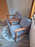 IKEA EKENASET stoelen,  grijs suède, Ophalen, Twee, Zo goed als nieuw, Stof
