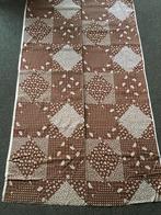 Gordijnstof 120 cm breed retro vintage jaren 70 bruin wit, Hobby en Vrije tijd, Stoffen en Lappen, Overige materialen, Bruin, Ophalen of Verzenden
