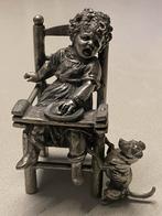 Meisje in kinderstoel gelria tin rein zinn dutch pewter, Ophalen