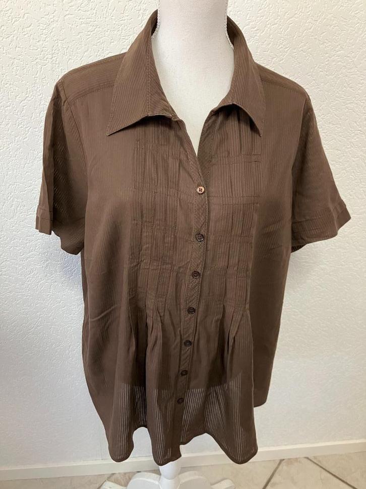 bexleys maat 50 oksel tot oksel 65 cm-100% katoen, Kleding | Dames, Grote Maten, Zo goed als nieuw, Blouse of Tuniek, Bruin, Ophalen of Verzenden