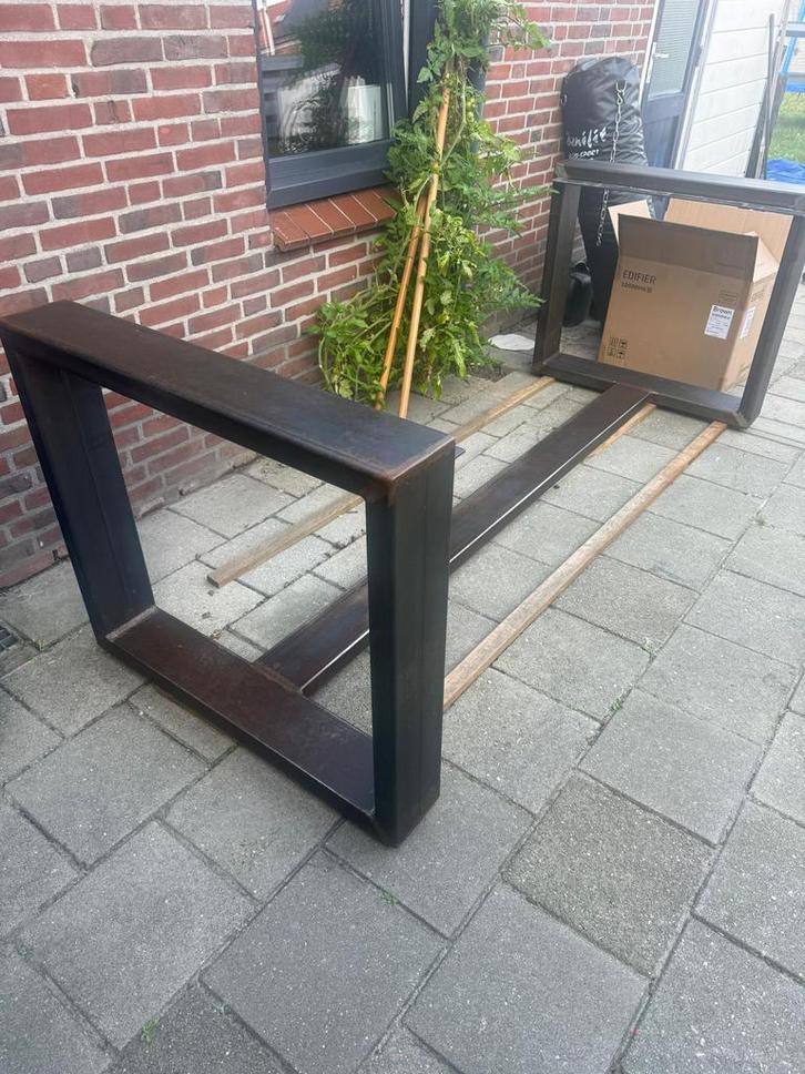 Robuust Stalen Eettafel Onderstel - Handgemaakt, Huis en Inrichting, Tafelonderdelen, Nieuw, Tafelpoot, 200 cm of meer, 50 tot 100 cm