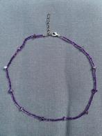 Rocailles ketting met edelstenen, Sieraden, Tassen en Uiterlijk, Verstelbaar, Paars, Nieuw, Ophalen of Verzenden