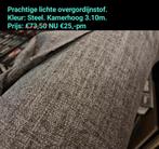 Mooie lichte overgordijnstof, kleur Steel. Industriële look, Ophalen of Verzenden, Nieuw