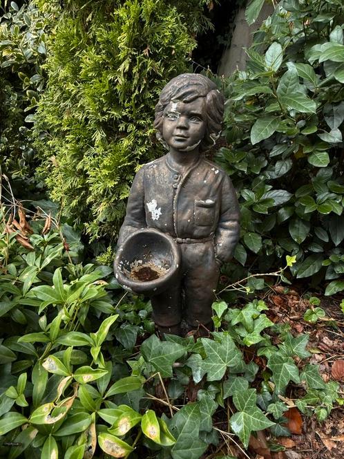 Tuinbeeld Jongen met Pot, Tuin en Terras, Tuinbeelden, Gebruikt, Mensenbeeld, Metaal, Ophalen