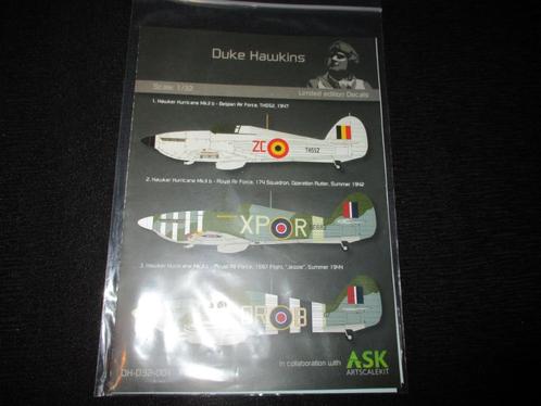 H-261,DUKE HAWKINS 1-32,NO,DH-D32-001,Hawker Hurricane, Hobby en Vrije tijd, Modelbouw | Vliegtuigen en Helikopters, Nieuw, Ophalen of Verzenden