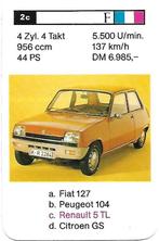 Autokaartje renault 5 tl ( 2c ), Verzamelen, Ophalen of Verzenden, Zo goed als nieuw, Auto's