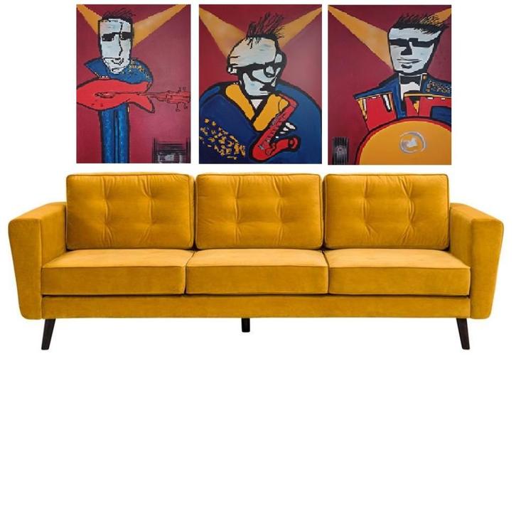 GROOT DRIELUIK HERMAN BROOD STIJL, Antiek en Kunst, Kunst | Schilderijen | Modern, Ophalen of Verzenden