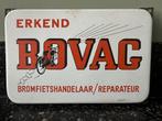 Fraai oud emaille BOVAG Bromfietshandelaar bord. Langcat., Ophalen of Verzenden, Gebruikt, Reclamebord