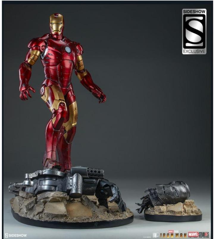 Iron Man Exclusive SideShow 1/4 Statue, Verzamelen, Beelden en Beeldjes, Zo goed als nieuw, Mens, Ophalen