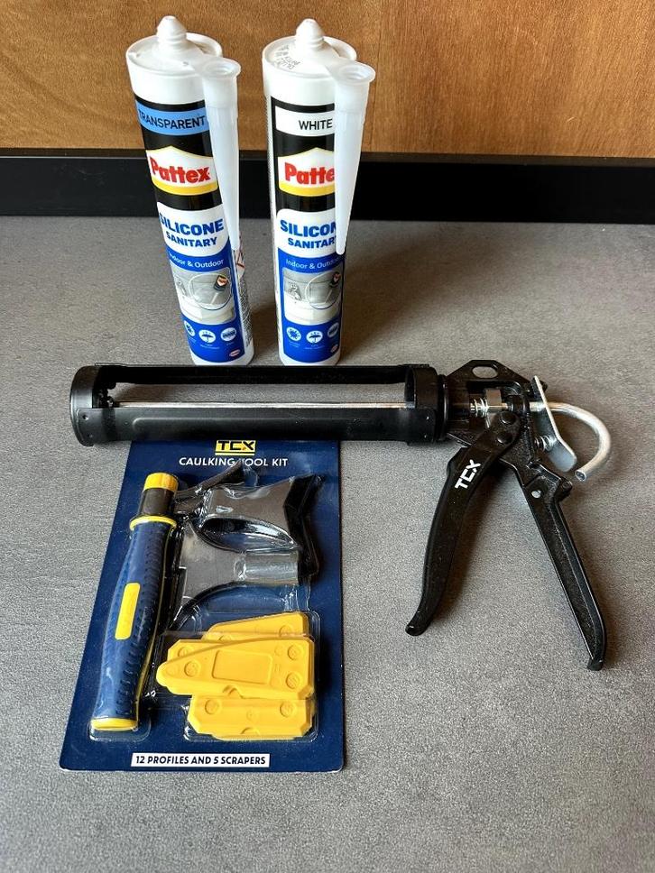 Kitset Nieuw [Kitpistool, Voegenset, Kit] TCX en Pattex, Doe-het-zelf en Verbouw, Gereedschap | Handgereedschap, Nieuw, Ophalen of Verzenden