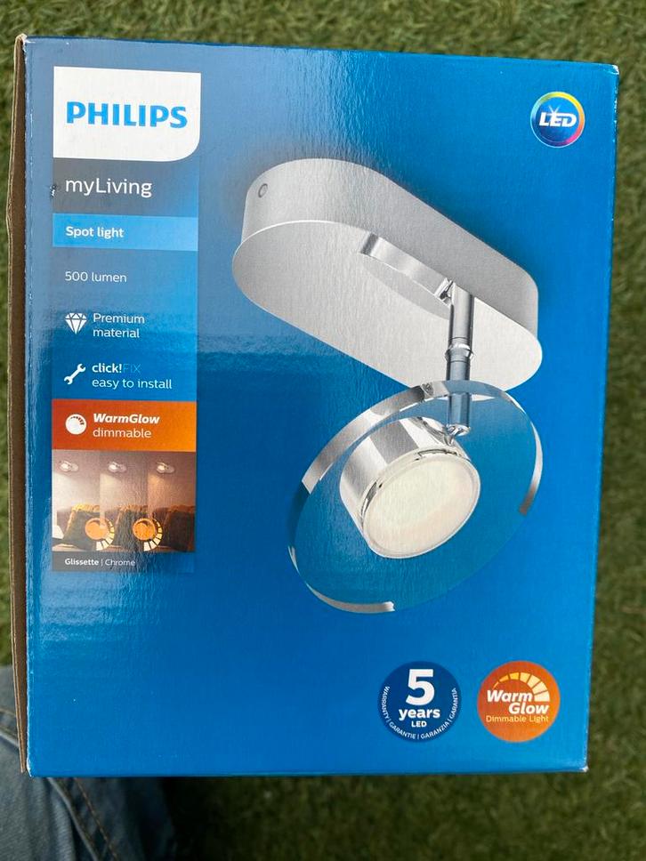 Philips myLiving LED Spot - Nieuw in doos!, Huis en Inrichting, Lampen | Spots, Nieuw, Plafondspot of Wandspot, Metaal of Aluminium