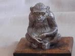 Verzilverd beeldje Chimpansee, WNF?, Ophalen of Verzenden, Zo goed als nieuw, Dier
