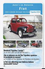 Z887 autokaartje fiat topolino 500 c, Ophalen of Verzenden, Zo goed als nieuw, Auto's