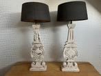 Brocante schemerlampen (2 stuks), Ophalen, Gebruikt, Crème, 50 cm of meer