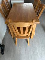 Eiken eettafel met 5 stoelen, Huis en Inrichting, Tafels | Eettafels, Ophalen, Gebruikt, 100 tot 150 cm, Eikenhout