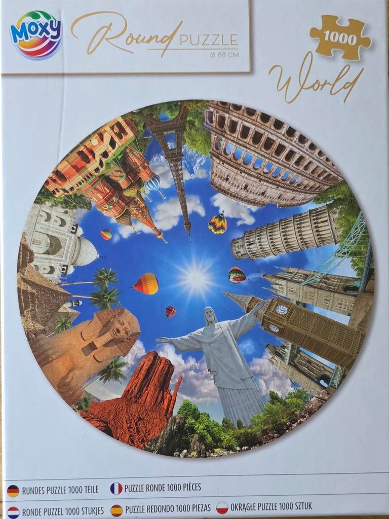 Moxy ronde puzzel wereld, Ophalen of Verzenden