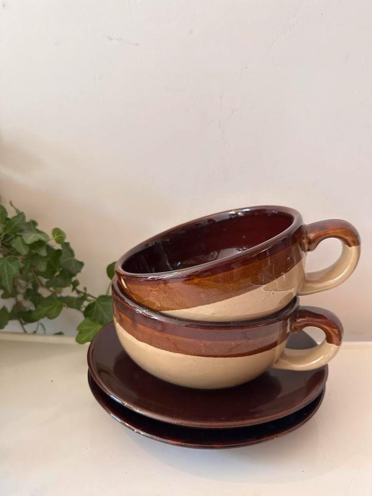 Set van 2 keramieken soepkommen, Antiek en Kunst, Antiek | Servies los, Ophalen of Verzenden