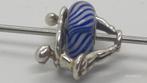 Trollbeads Ballerina's bedel met blauwe glaskraal, 1 bedel, Ophalen of Verzenden, Zilver, Trollbeads