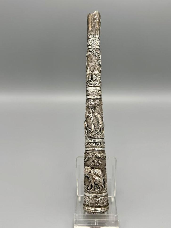 Parasol handle repoussé, Antiek en Kunst, Antiek | Goud en Zilver, Zilver, Ophalen of Verzenden