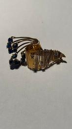 18 karaats gouden broche met saffieren., Verzenden, Zo goed als nieuw, Goud, Goud