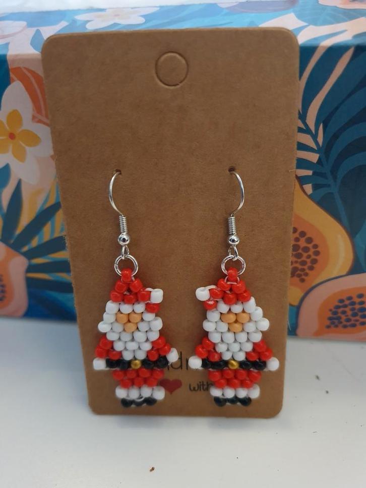 Kerst oorbellen kerstman, Sieraden, Tassen en Uiterlijk, Oorbellen, Nieuw, Hangers, Overige materialen, Rood, Ophalen of Verzenden