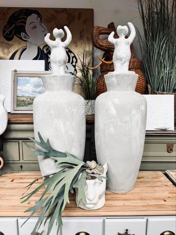 2 xxl vazen potten groot dekselvaas gemberpot papier mache beschikbaar voor biedingen