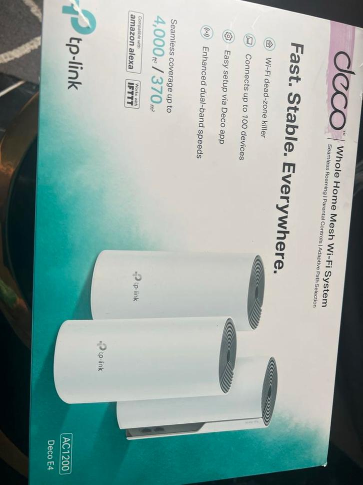 TP-Link Deco E4 3-Pack - Nieuw in Doos!, Computers en Software, Routers en Modems, Nieuw, Router, Ophalen
