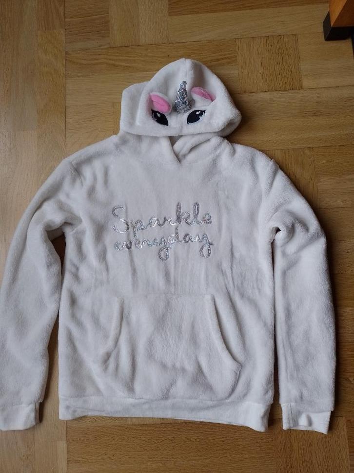 Unicorn fluffy trui maat 158-164, Kinderen en Baby's, Kinderkleding | Maat 158, Zo goed als nieuw, Meisje, Trui of Vest, Ophalen of Verzenden